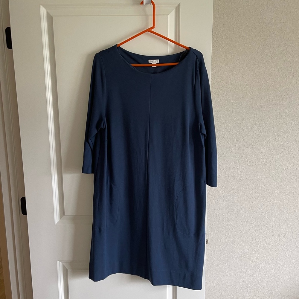 J. Jill women's long sleeve Ponte knit size xl stretch knit dress pockets